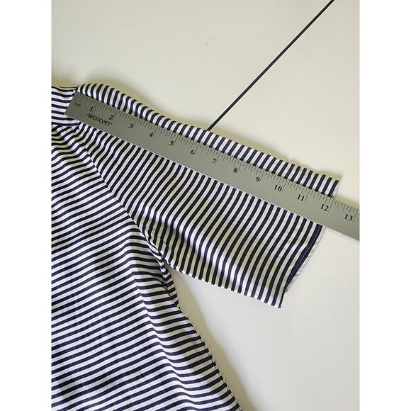 Canvas by Lands End‎ Black Stripe Blouse Womens 4 - Picture 5 of 9